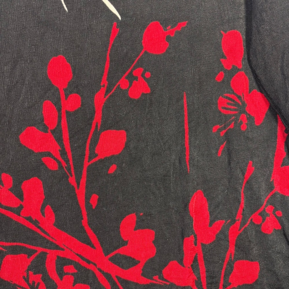 Chicos Travelers Blossom Floral Print Tunic Black Red 3/4 Sleeve Size 3 XL NEW - Picture 8 of 10